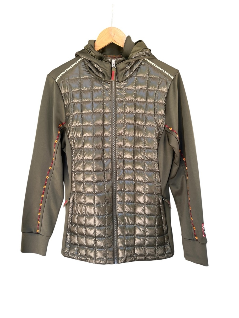 Alp-n-Rock hybrid down embroidered green hooded jacket 5